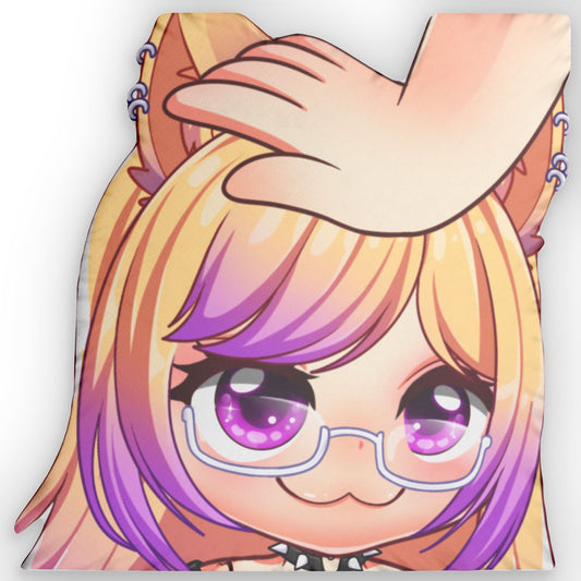 Vtuber Meow Head-Pat Custom Shaped Pillow — Cute Anime Cat Plush