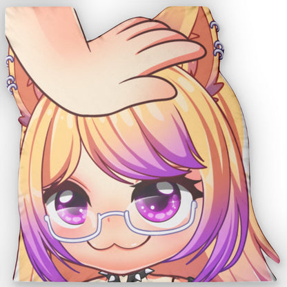 Vtuber Meow Head-Pat Custom Shaped Pillow — Cute Anime Cat Plush